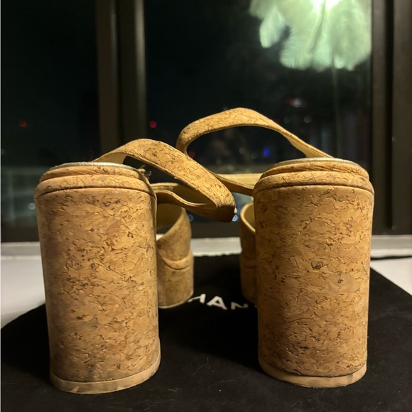 CHANEL Cork Wedge Sandals - Picture 9 of 9